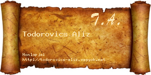 Todorovics Aliz névjegykártya